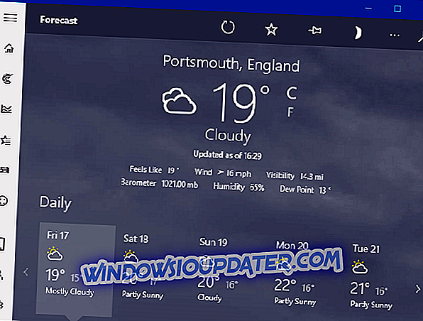 FIX: Windows 10 Väder app fungerar inte
