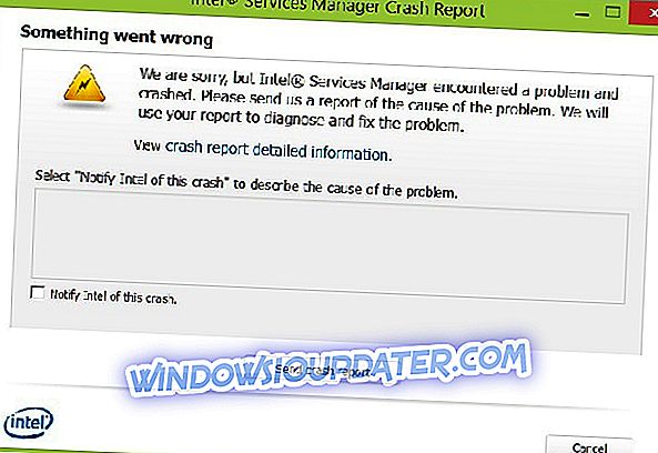 Solución: 'Crash del Administrador de servicios Intel' en Windows 8, 8.1, 10