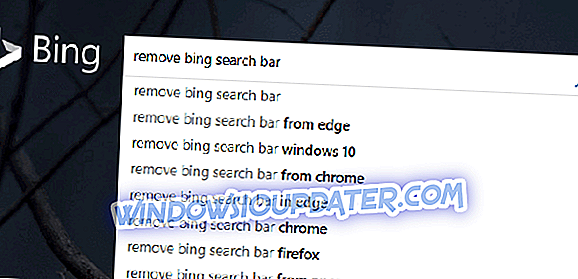 Sådan fjernes Bing Search Bar i Windows 10, 8
